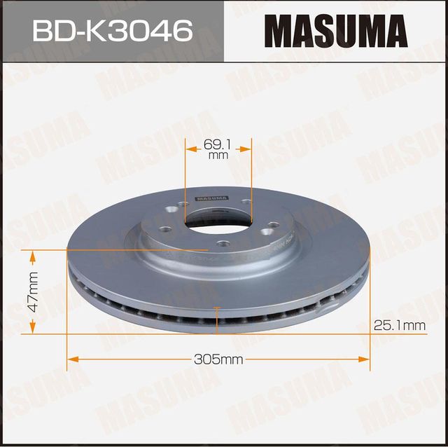 Тормозной диск Masuma. Артикул BD-K3046