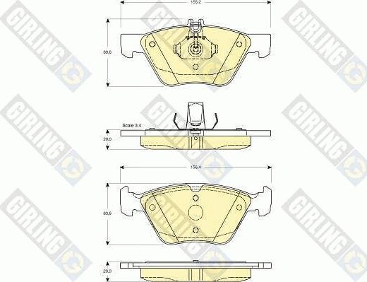 Тормозные колодки Girling. Артикул 6112152