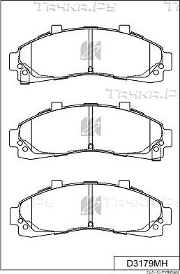 Тормозные колодки MK Kashiyama передние для Ford Explorer II 1994-2002. Артикул D3179MH