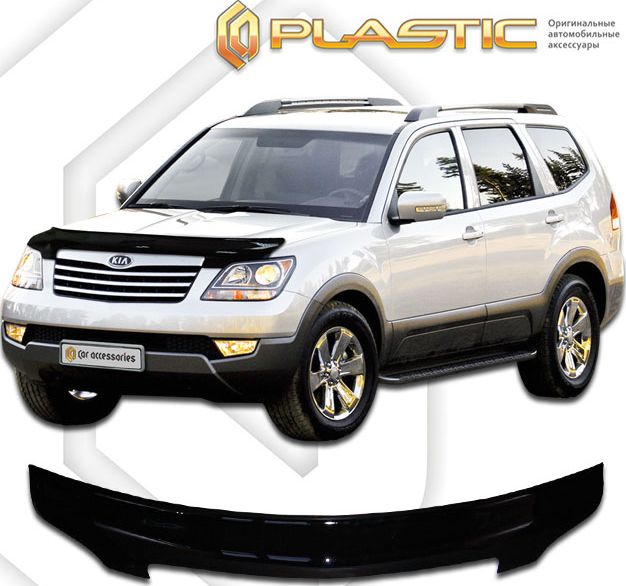 Дефлектор СА Пластик для капота exclusive (Classic черный) Kia Mohave 2009-2020. Артикул 2010060105155