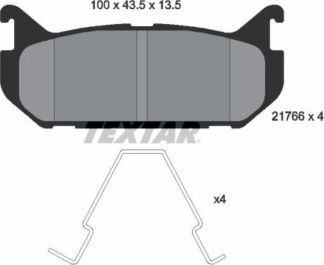 Тормозные колодки Textar задние для Mazda MX-6 1992-1997. Артикул 2176603