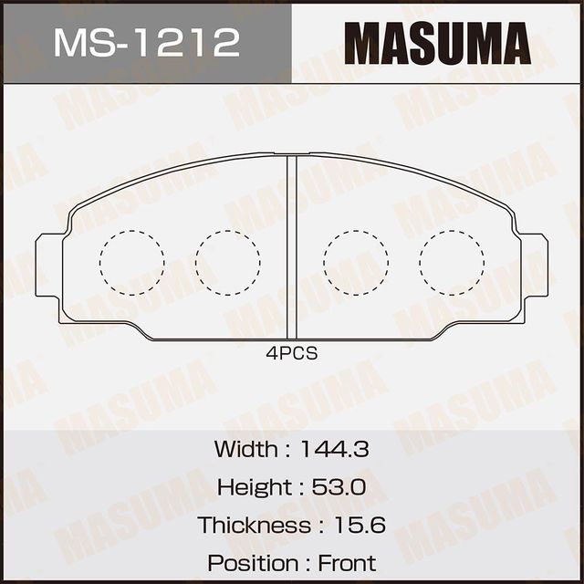 Тормозные колодки Masuma. Артикул MS-1212