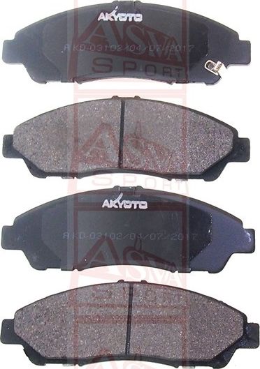 Тормозные колодки Akyoto Packing AKYOTO. Артикул AKD-03102