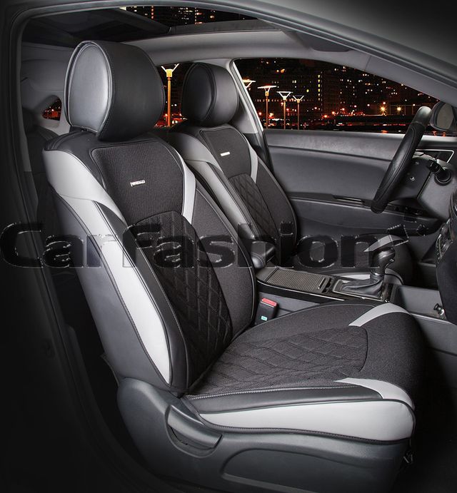 Накидки универсальные CarFashion Sting на переднее сидения авто, цвет Серый/Черный. Артикул 21961