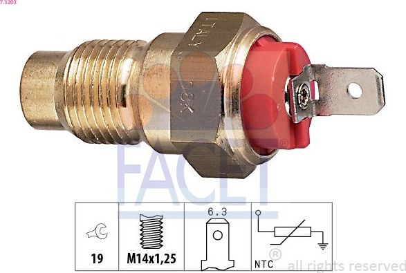 Датчик температуры охлаждающей жидкости Facet Made in Italy - OE Equivalent для Volvo 460 1991-1996. Артикул 7.3203