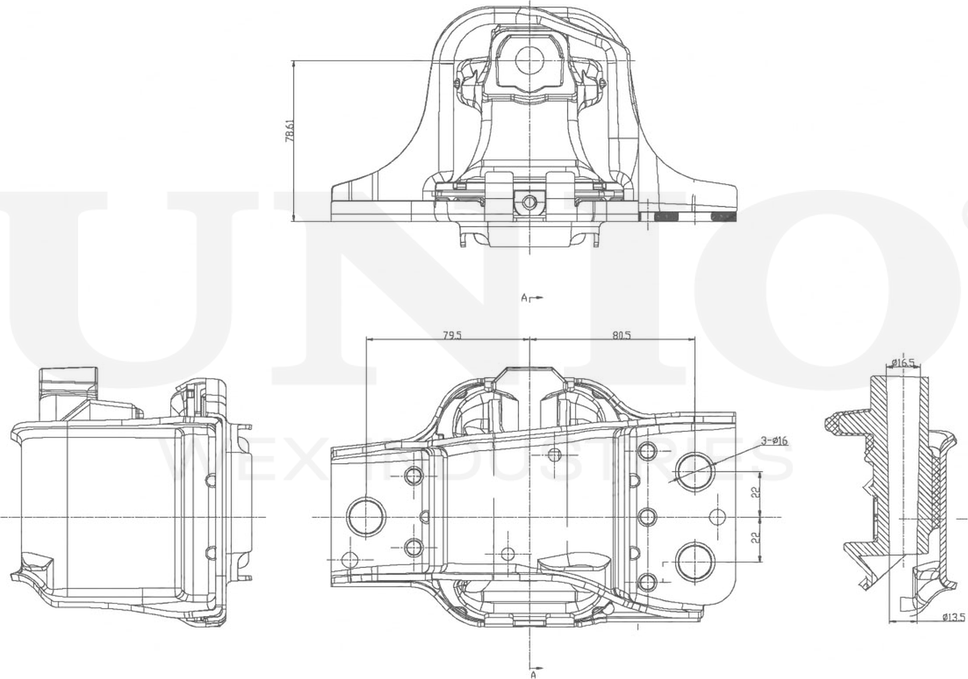Опора двигателя (Unio). Артикул RMP-15161