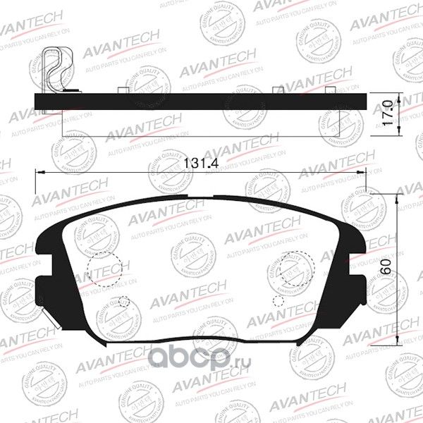 Колодки торм. диск. перед. (Avantech). Артикул AV145