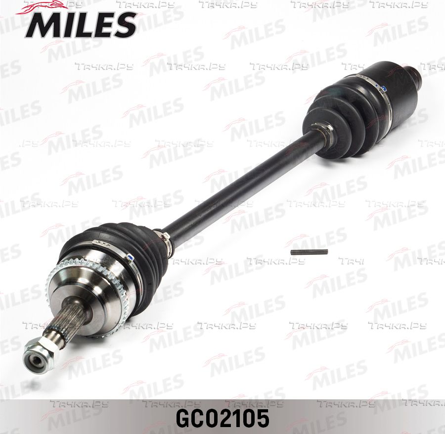 Полуось (привод в сборе, приводной вал) Miles правая для Renault Kangoo I 2002-2009. Артикул GC02105