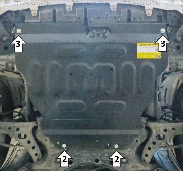Защита Мотодор для картера и КПП Toyota Noah III 2014-2021. Артикул 72508