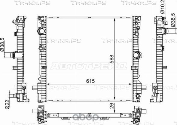 Радиатор BMW X3 17-  X4 18- (SAT). Артикул ST100109