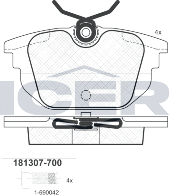 Тормозные колодки Icer. Артикул 181307-700
