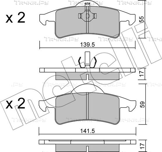 Тормозные колодки Metelli. Артикул 22-0526-0
