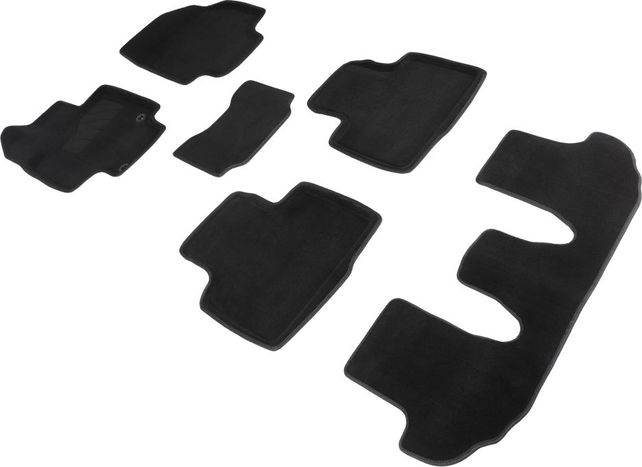 Коврики Seintex 3D ворсовые для салона Toyota Highlander IV 2019-2026 ЧЕРНЫЕ. Артикул 96536