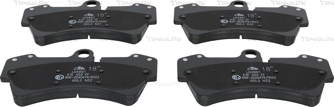 Тормозные колодки ATE Ceramic передние для Porsche Cayenne I (955) 2003-2010. Артикул 13.0470-4993.2
