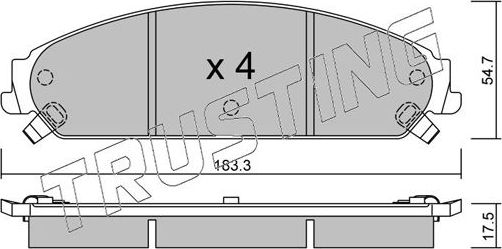 Тормозные колодки Trusting передние для Chrysler 300C I 2004-2010. Артикул 733.0