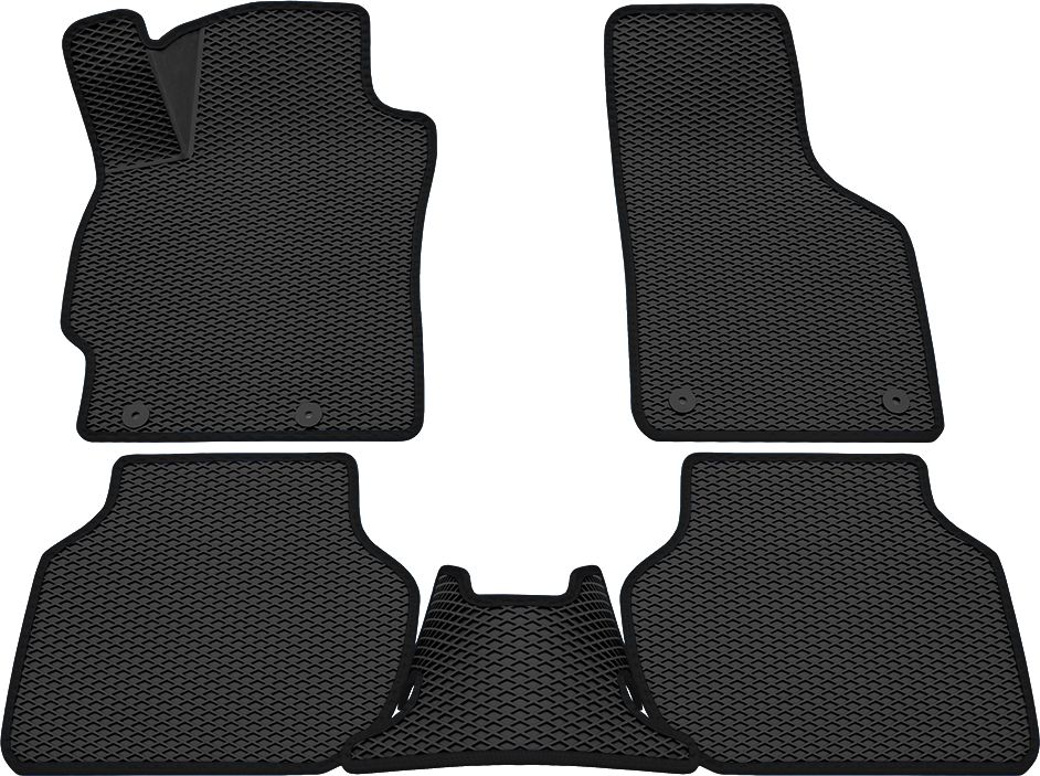 Коврики Rezkon 3D EVA ромб резиновые для салона Volkswagen Jetta VI 2010-2018 Черный кант. Артикул 9235010201