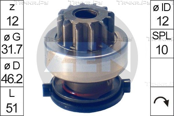 Бендикс стартера Era для Mercedes-Benz C-Класс II (W203, CL203) 2001-2008. Артикул ZN1696