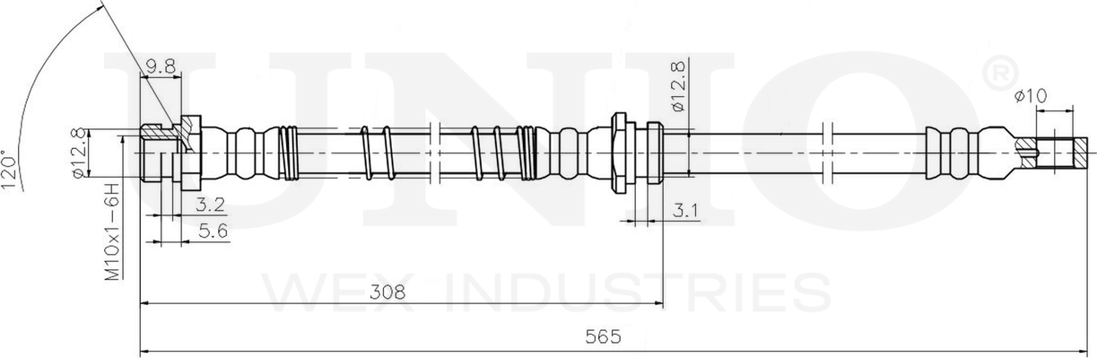 Шланг тормозной (Unio). Артикул BRH-10104