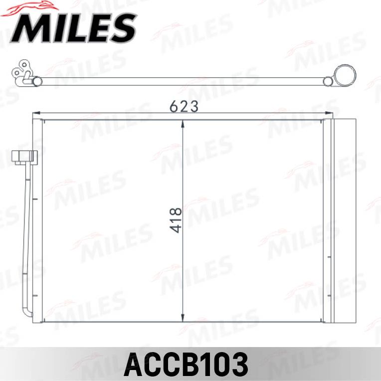 Радиатор кондиционера (конденсатор) Miles (алюминий). Артикул ACCB103