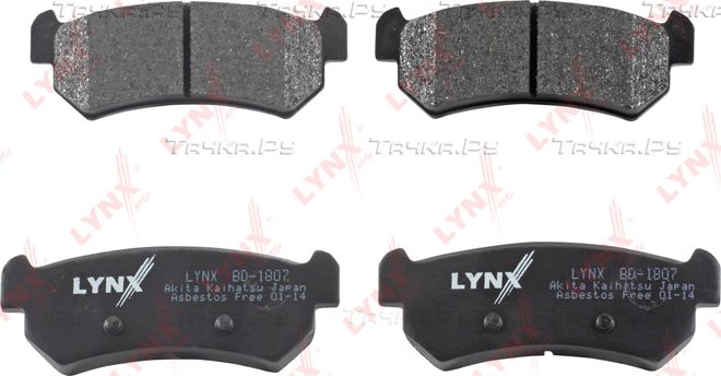 Тормозные колодки LYNXauto задние для Daewoo Lacetti 2004-2006. Артикул BD-1807