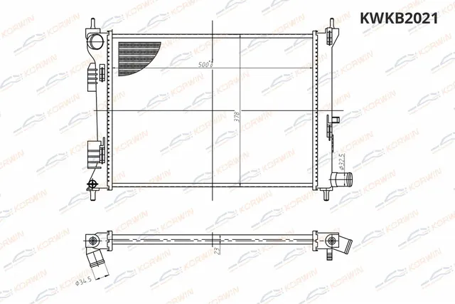 Радиатор охлаждения Kia Rio Hyundai Solaris 11 17) MT сборный (Korwin) Korwin. Артикул KWKB2021