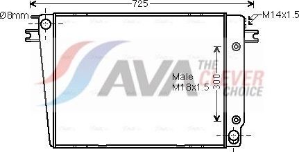 Радиатор охлаждения двигателя AVA. Артикул BW2251