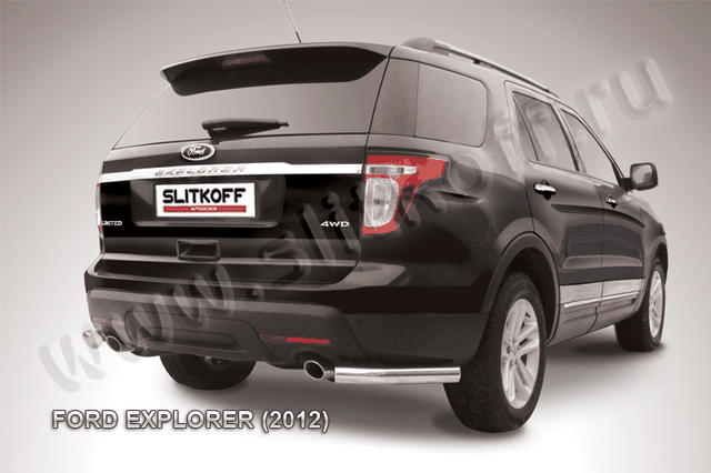 Защита Slitkoff задняя d76 уголки для Ford Explorer V 2012-2015. Артикул FEX010