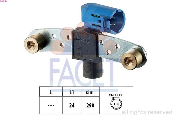 Датчик положения коленвала Facet Made in Italy - OE Equivalent. Артикул 9.0545
