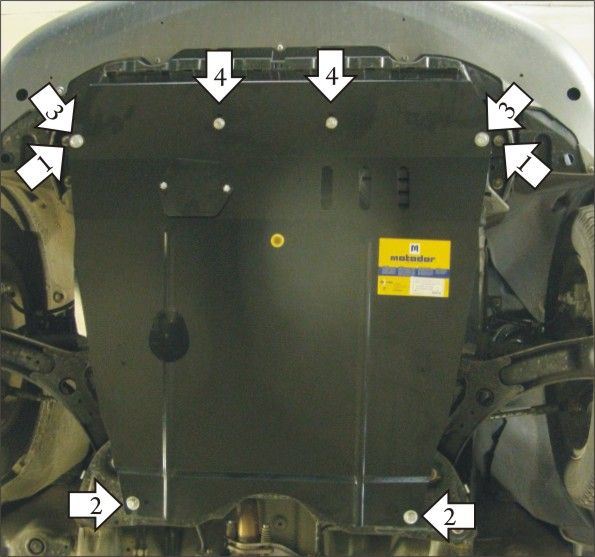 Защита Мотодор для картера, КПП Suzuki SX4 I 2006-2013. Артикул 02414