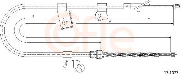 Трос ручника (тросик ручного тормоза) Cofle. Артикул 17.1077