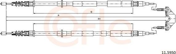Трос ручника (тросик ручного тормоза) Cofle. Артикул 11.5950