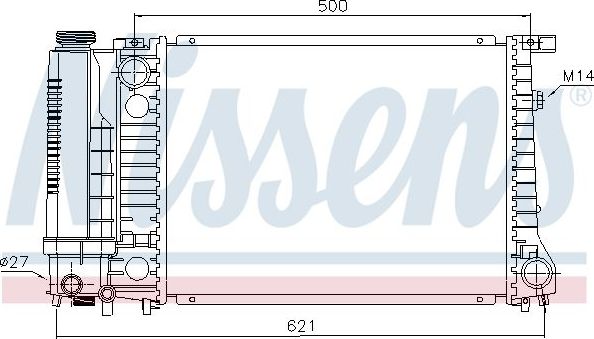 Радиатор охлаждения двигателя AVA для BMW 3 III (E36) 1990-2000. Артикул BW2135