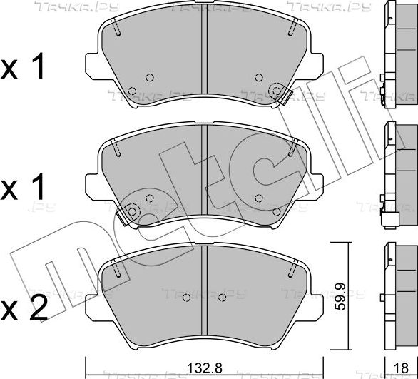 Тормозные колодки Metelli передние для Kia Ceed II 2012-2018. Артикул 22-0944-0