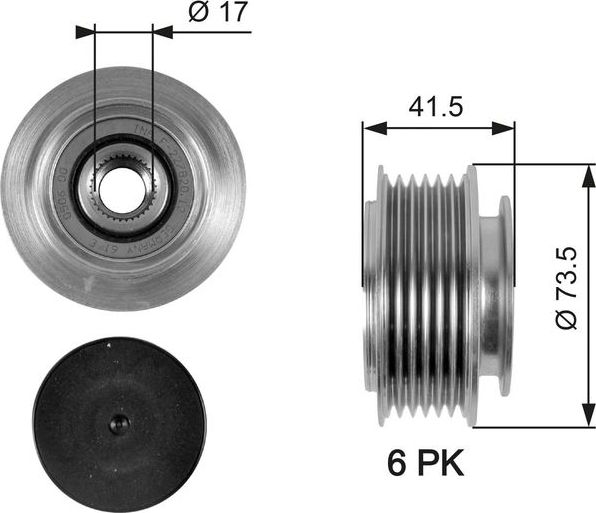 Муфта генератора обгонная Gates DriveAlign®. Артикул OAP7066