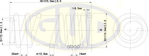 Пружина подвески G.U.D.. Артикул GCS295026