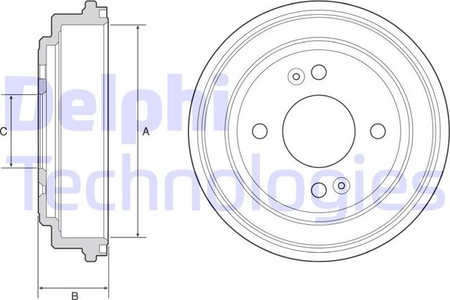 Тормозной барабан Delphi задний для Hyundai Getz I 2002-2010. Артикул BF551