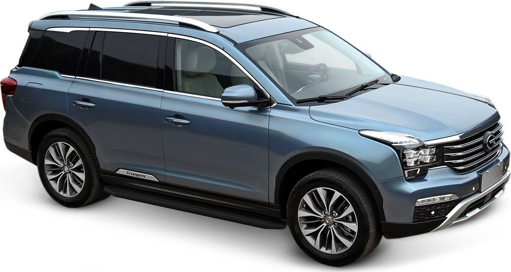 Пороги алюминиевые Rival "Premium-Black" для GAC GS8 I поколение 2019-2026. Артикул A180ALB.9201.1