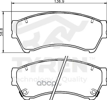 Колодки тормозные дисковые | перед | (Tyren). Артикул TYR1214891