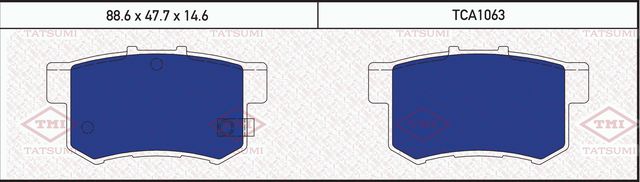 Колодки тормозные HONDA ACCORD/PRELUDE/CIVIC 90- задн. (Tatsumi) Tatsumi. Артикул TCA1063