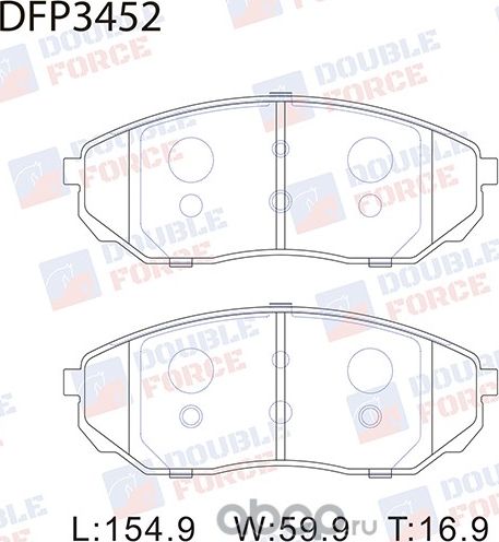 Колодки тормозные дисковые Double Force. Артикул DFP3452