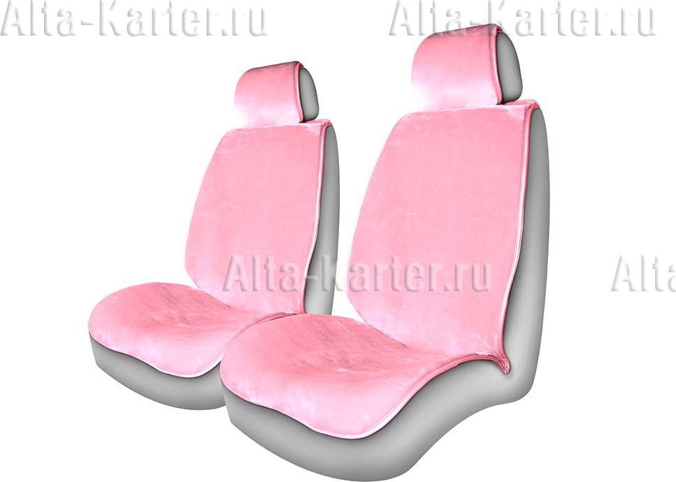 Накидки универсальные CarFashion Alpaca из искусственного меха на передние сидения авто, цвет Розовый. Артикул 21203