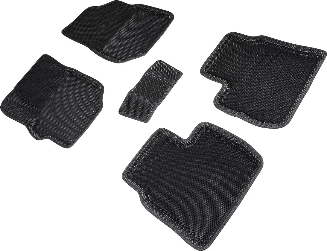 Коврики Seintex 3D EVA Соты для салона Peugeot 301 2013-2026 ЧЕРНЫЕ. Артикул 95429