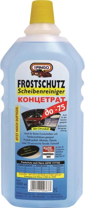 Концентрат зимнего стеклоомывателя PINGO, 1000мл, до -75°C. Артикул 00667-7