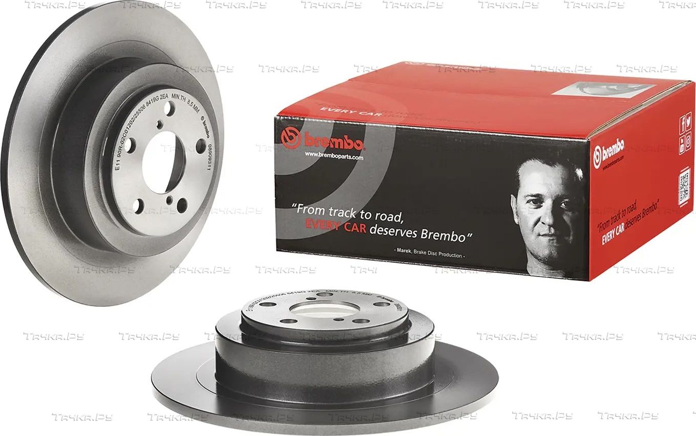 Тормозной диск Brembo UV Coated задний для Subaru Legacy III 1998-2003. Артикул 08.9093.11