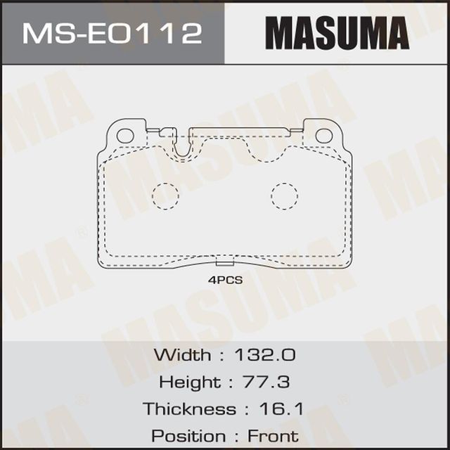 Тормозные колодки Masuma. Артикул MS-E0112