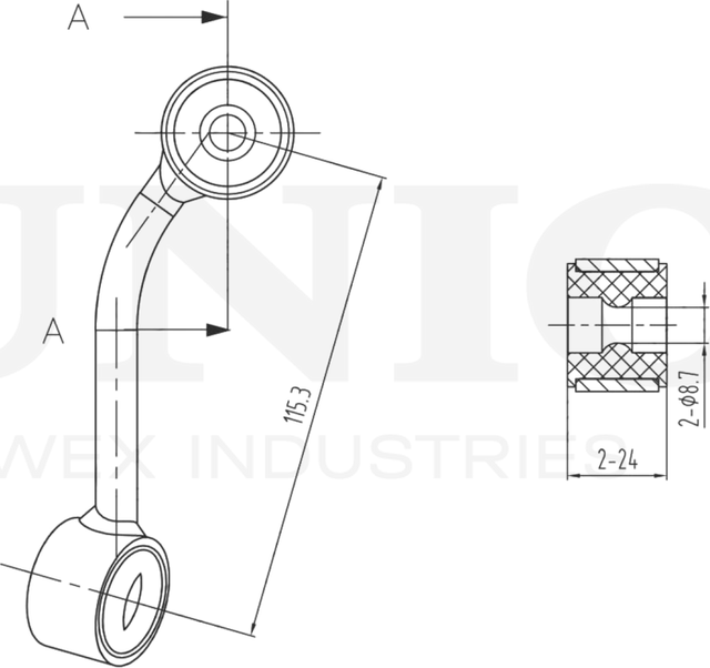 Тяга/стойка стабилизатора (Unio). Артикул SSP-50012
