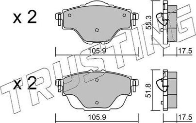 Тормозные колодки Trusting. Артикул 1004.0