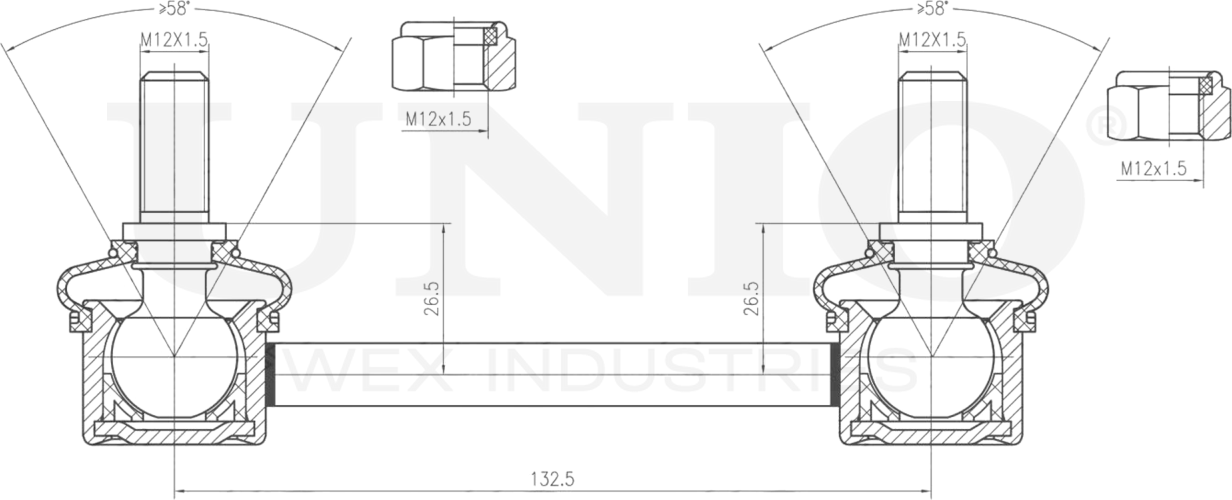 Тяга/стойка стабилизатора (Unio). Артикул SSP-50169