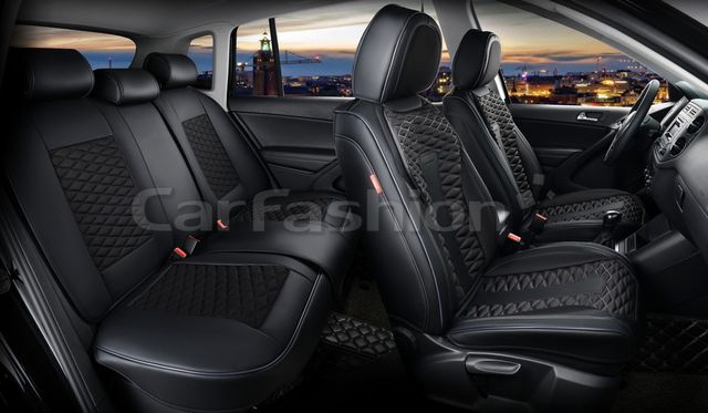 Чехлы универсальные каркасные CarFashion 5D Mercury Plus на сидения авто, цвет Черный/Черный/Серый/Серый. Артикул 27230