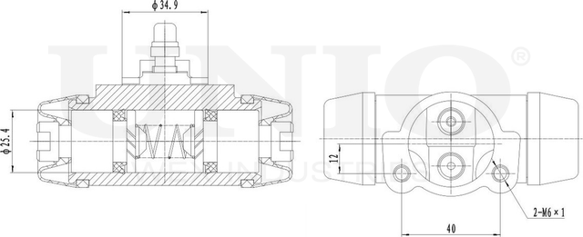 Цилиндр тормозной рабочий (Unio). Артикул BRC-20582